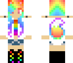 cute rainbow wolf girl