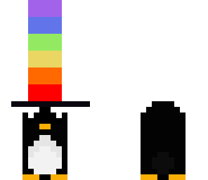 penguin with rainbow top hat