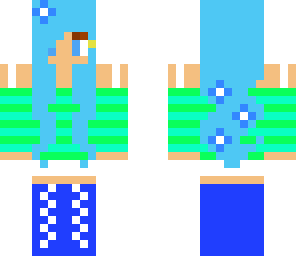 pretty blue striped shirt girl