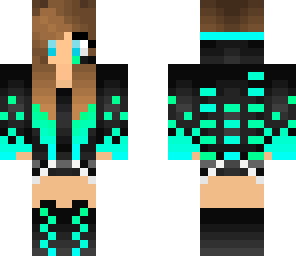 green and blue gamer girl