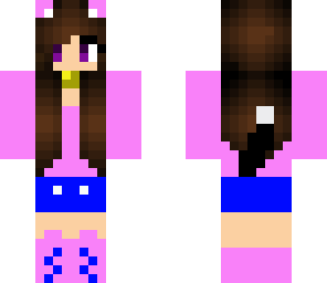 pink cute cat girl