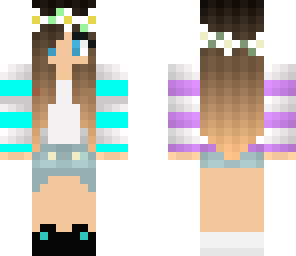 blueish tumbrl girl with pink back