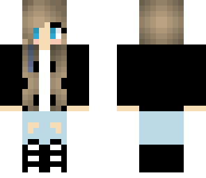 blue strip in hair girl
