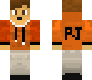 pjpackman with orange hoodie