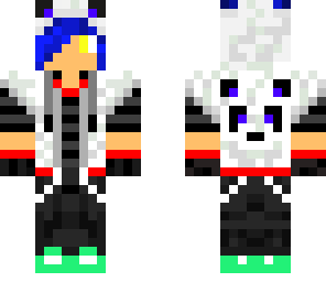 panda hoodie guy blue hair