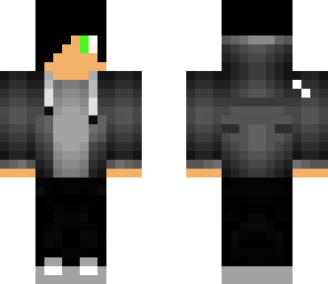 black hoodie w black hair