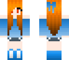 blue cute school girl