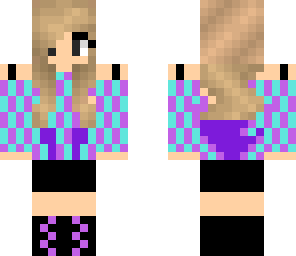 purple and light blue girl