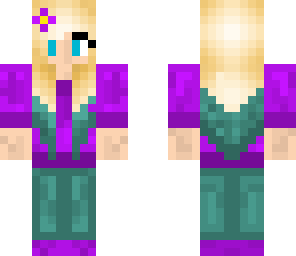 girl with teal and blonde hair