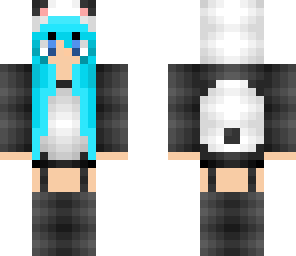 panda girl with blue hair