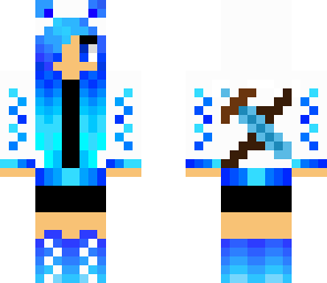 wolf girl with diamond sword