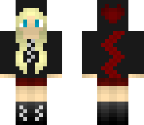 cute red and black hoodie girl