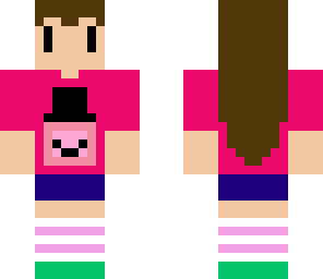 chibi girl pink lion with hat