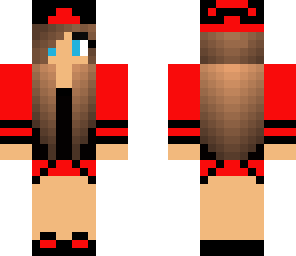red and black skater chick