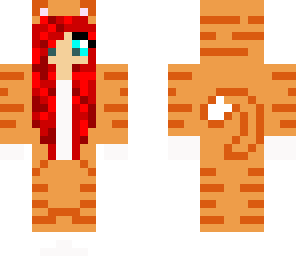 cute ginger tabby cat girl