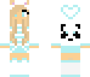 cute light blue panda girl