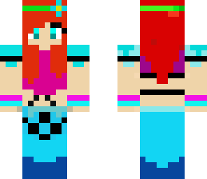 red haired girl with flower band