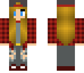 red flannel girl blonde