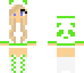 panda girl green