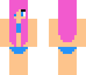 pink hair bikini