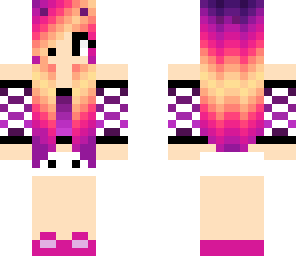 really really cute pink and purple ombre  cat girl