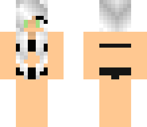 Bikini Girl With White Hair Minecraft Skin