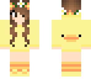 cute duck girl with flower crown