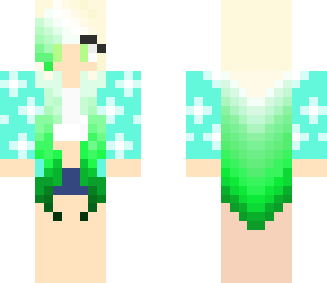 long haired summer girl green