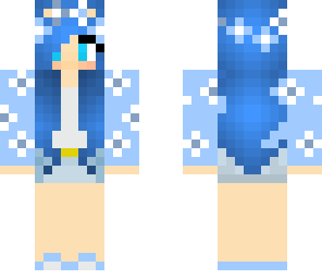kawaii blue hair girl