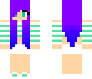 casual girl with purple and blue hair