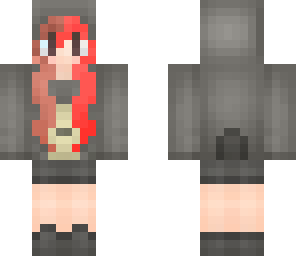 mismatched cat girl in hoodie