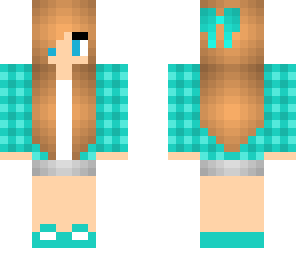 light blue checkered girl