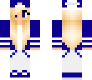 cute blue ans white tomboy girl