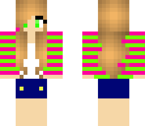 pink and green stripe girl