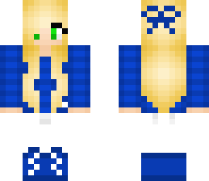 royal blue girl with green eyes modest