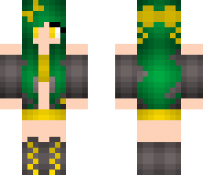 green an gold girl