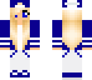 cute blue and white tomboy girl remake