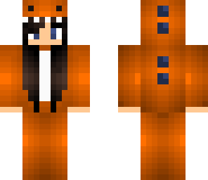 orange dino girl with white