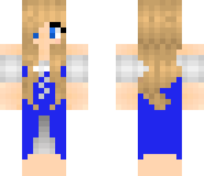 blue girl in dress