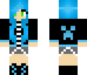 neon blue creeper girl