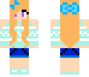 red head in blue