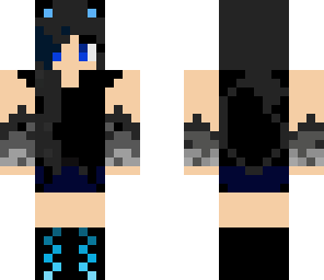 black and blue cat girl