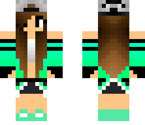 green skater girl