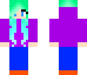 cute aqua hair girl 2