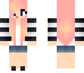 girl with pink hair and stripes