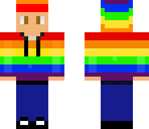 simple rainbow hoodie guy