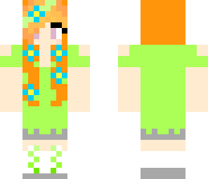 red head girl in green dress