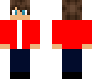 red jacket and blue jeans
