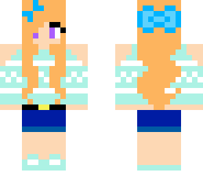 red head in blue