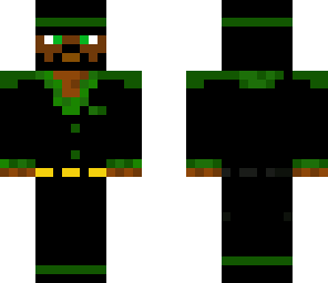 black and green suited person